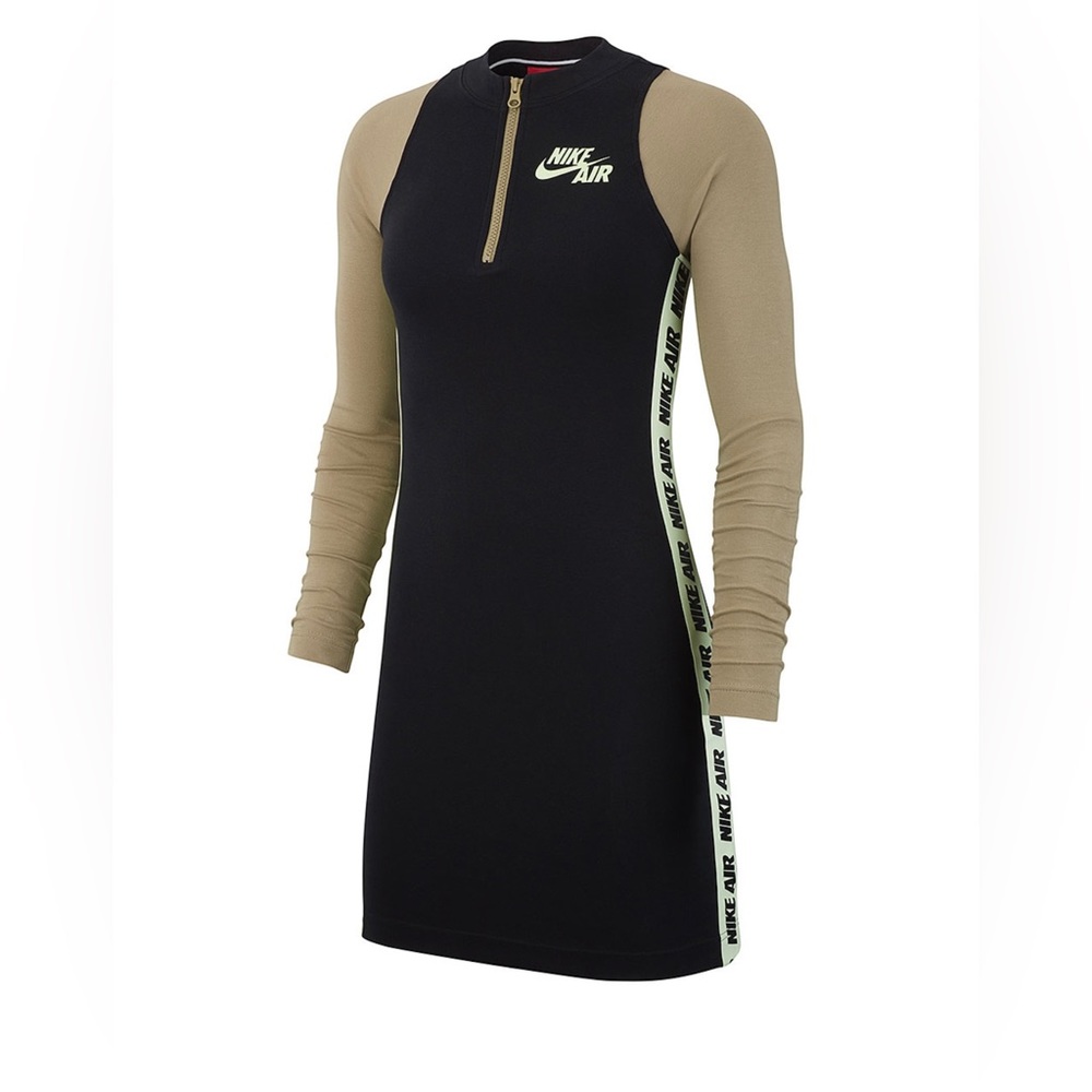 Nike Air Tight Fitted Sporty Dress Black Long Sleeve